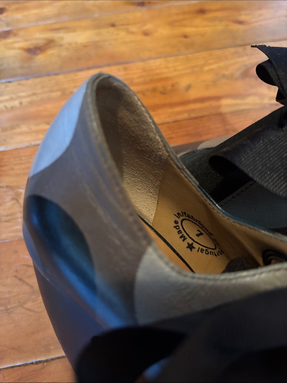 John Fluevog Polka Dot Lace-Up Heels in Gray and Black - Picture 10 of 10